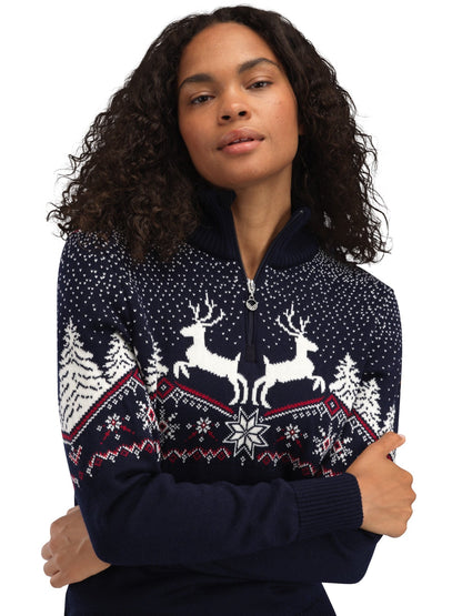 Dale of Norway Dale Christmas Fem Sweater Navy Offwhite Redrose