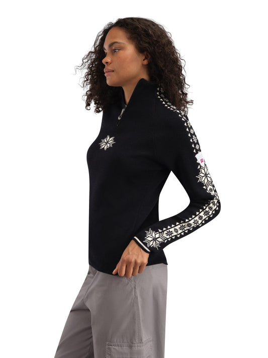 Dale of Norway Geilo Women’s Sweater - Merino Wool BLACK OFFWHITE
