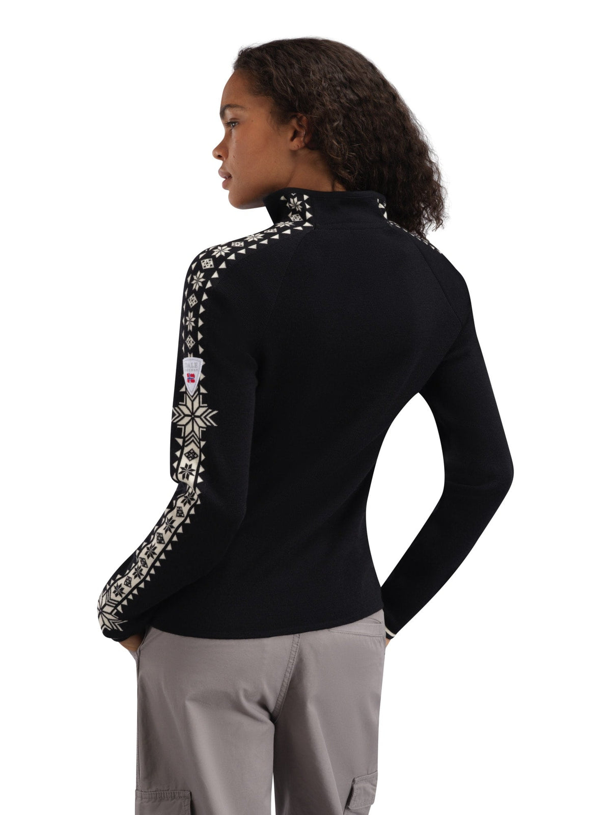 Dale of Norway Geilo Women’s Sweater - Merino Wool BLACK OFFWHITE