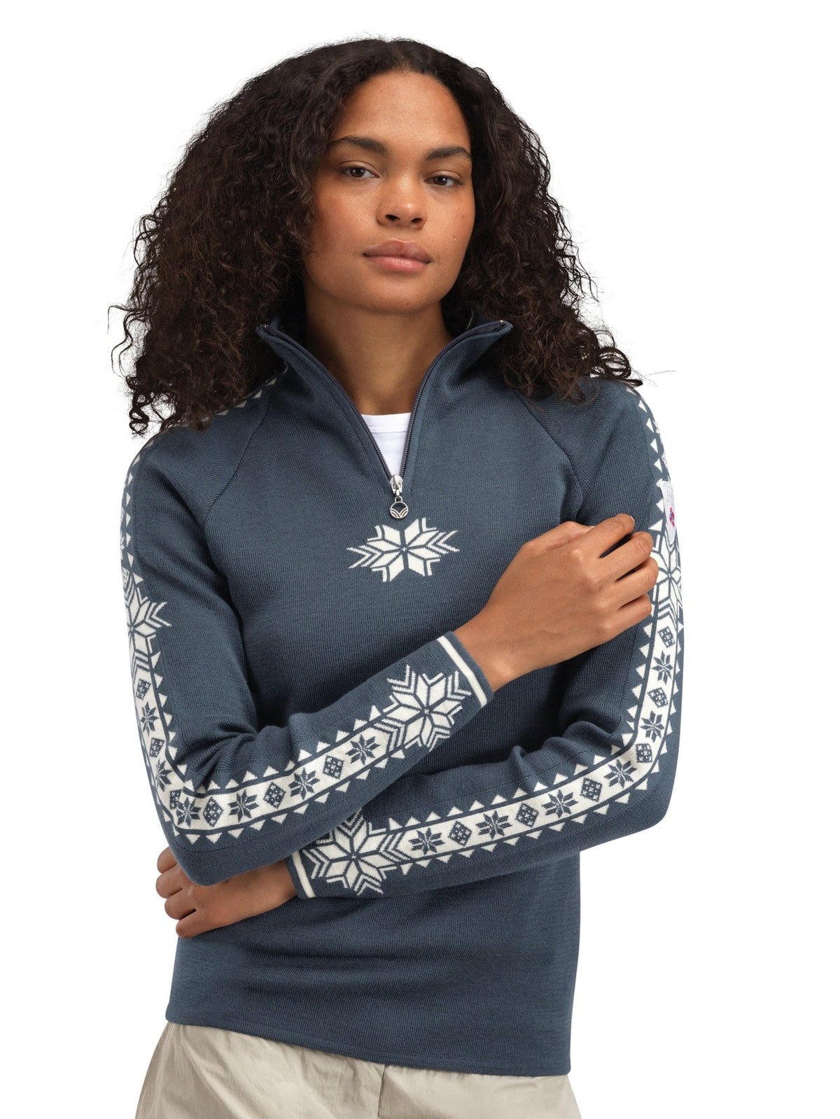 Dale of Norway Geilo Fem Sweater Steel Offwhite