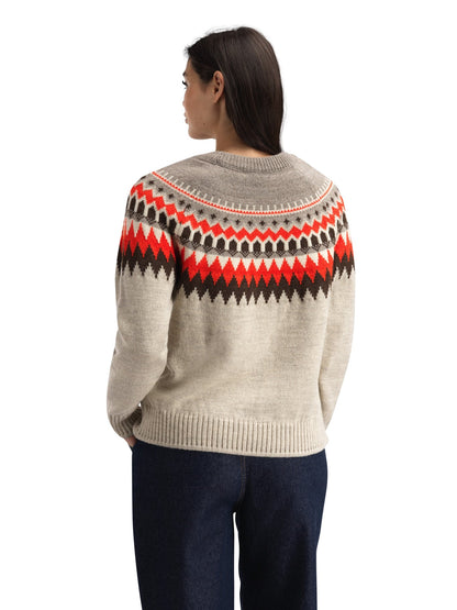 Dale of Norway Losna Women's Sweater Birch Melange Coffee Roth Red