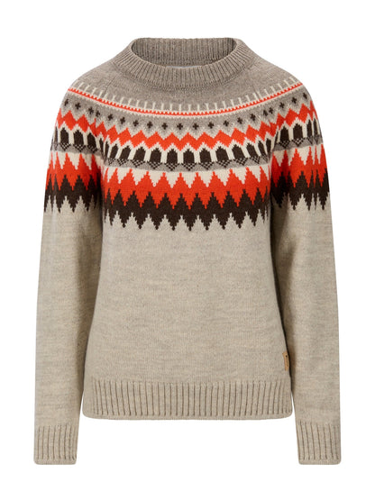 Dale of Norway Losna Women's Sweater Birch Melange Coffee Roth Red