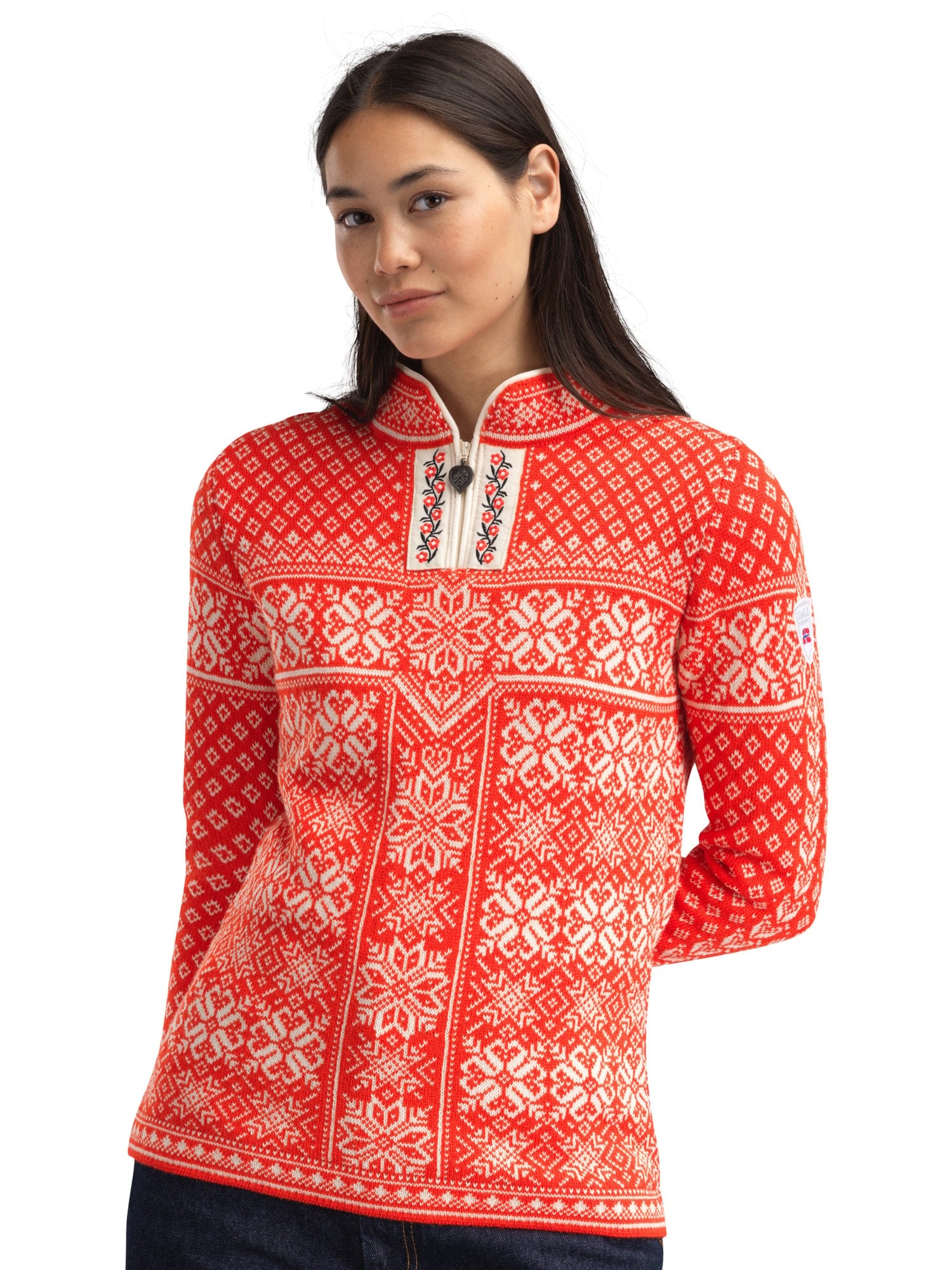 Dale of Norway Peace Women's Sweater Roth Red Sand Mel.