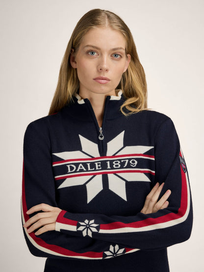 Dale of Norway Nåle Feminine Sweater Navy Offwhite Red Rose