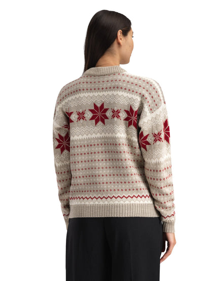 Dale of Norway Egersund Women's Sweater Sand Mel. Off White Red Rose