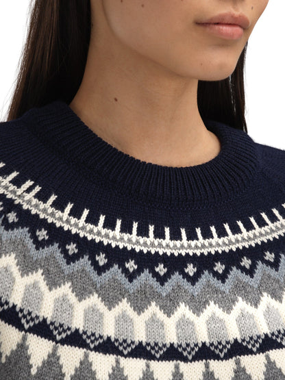 Dale of Norway Losna Women's Sweater Mid Blue Melange Light Charcoal Off White