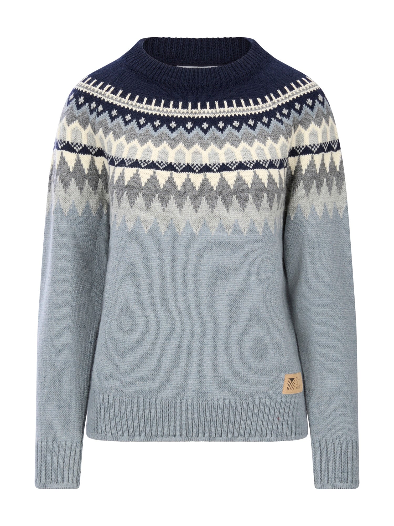 Dale of Norway Losna Women's Sweater Mid Blue Melange Light Charcoal Off White