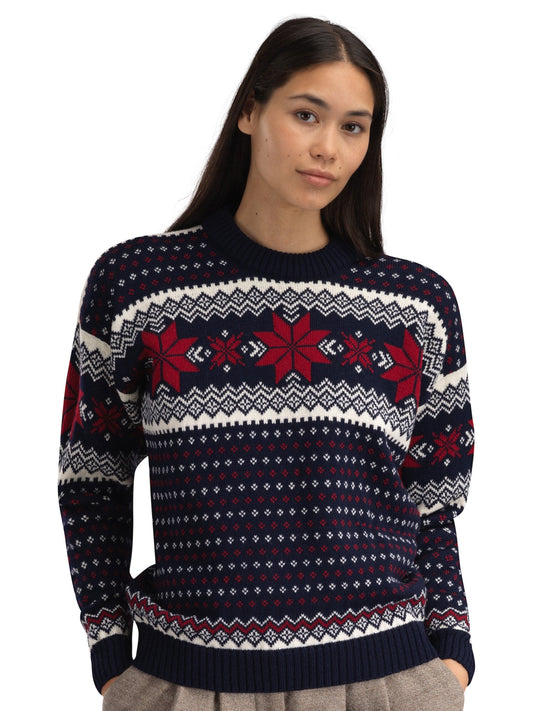 Dale of Norway Egersund Women's sweater Navy Off White Red Rose