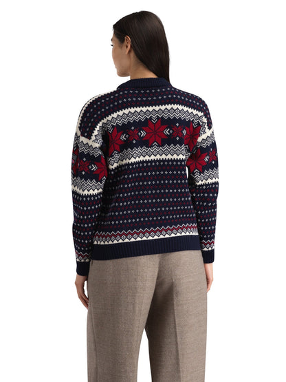 Dale of Norway Egersund Women's sweater Navy Off White Red Rose