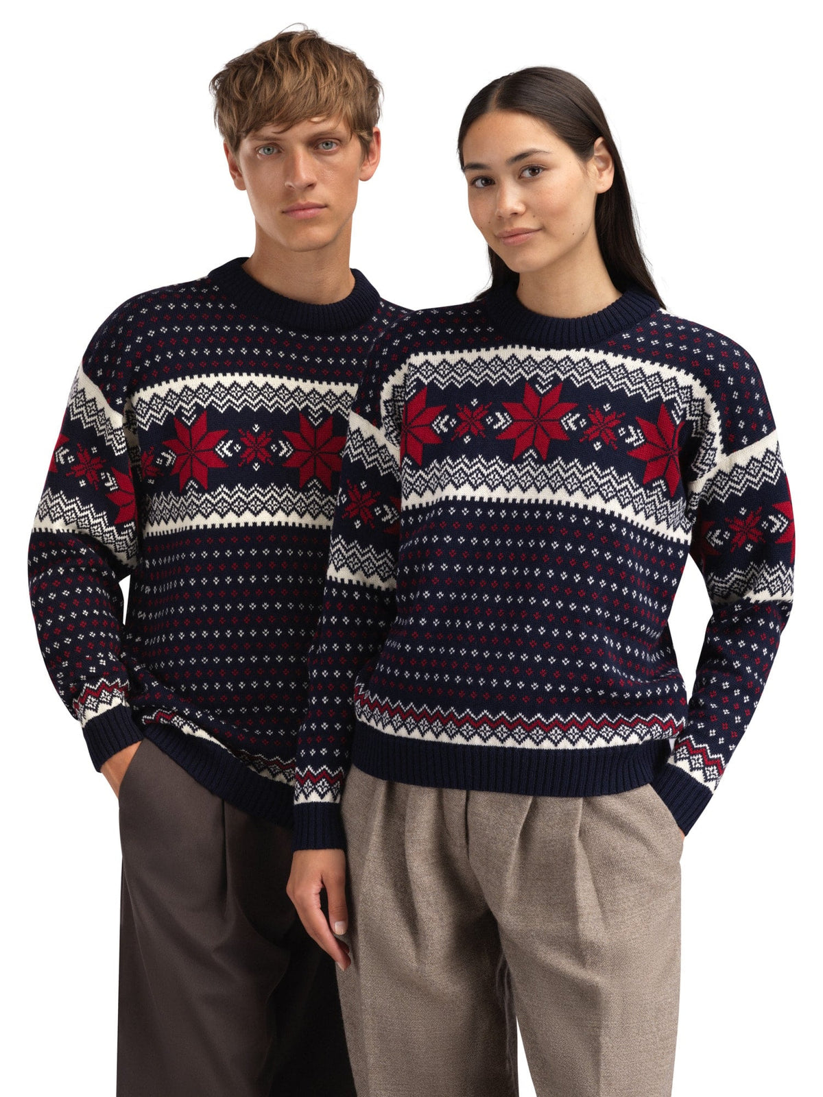 Dale of Norway Egersund Women's sweater Navy Off White Red Rose