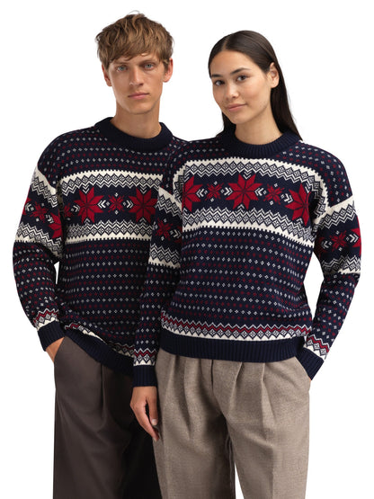 Dale of Norway Egersund Women's sweater Navy Off White Red Rose