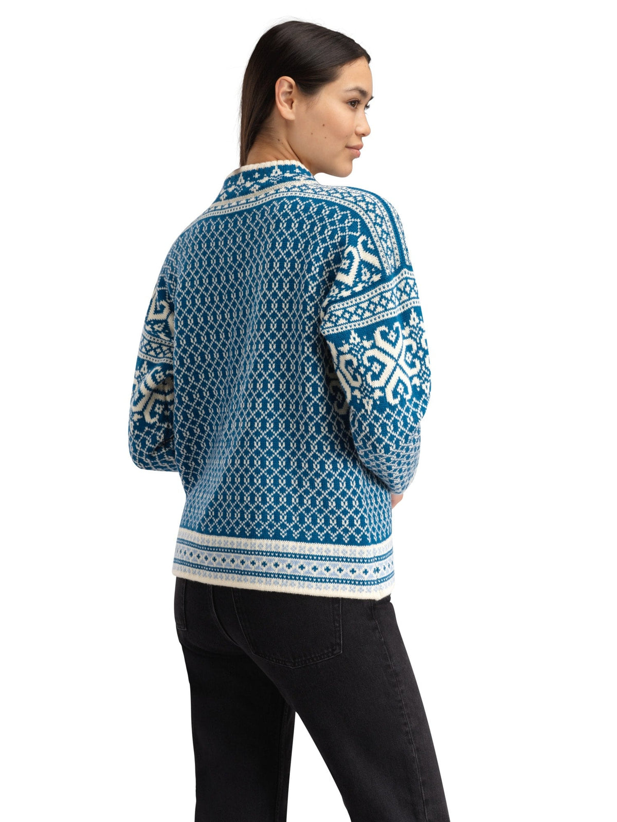 Dale of Norway Leknes Women's Sweater Arctic Blue Off White Navy