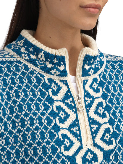 Dale of Norway Leknes Women's Sweater Arctic Blue Off White Navy