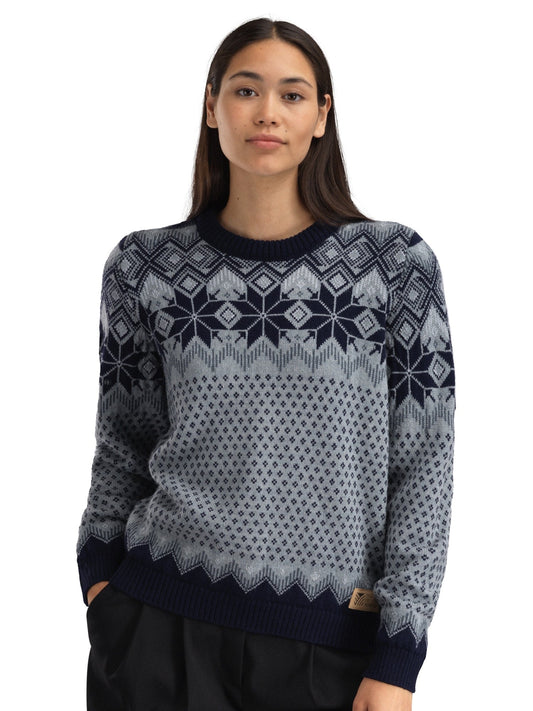 Dale of Norway Vilja Women's Sweater Navy Mid Blue Mel. Steel