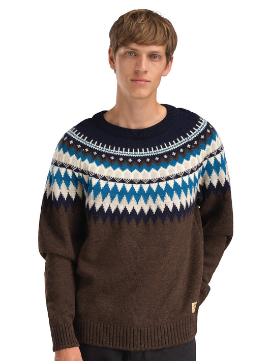 Dale of Norway Losna Men's Sweater Coffee Navy Arctic Blue