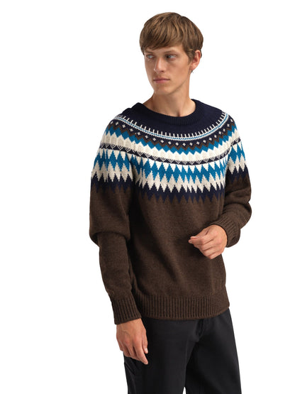 Dale of Norway Losna Men's Sweater Coffee Navy Arctic Blue