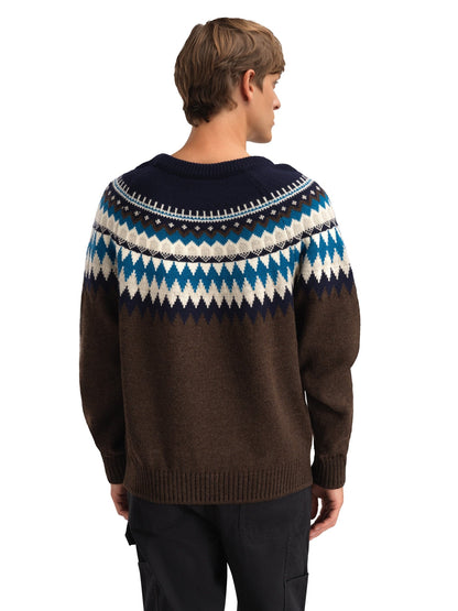 Dale of Norway Losna Men's Sweater Coffee Navy Arctic Blue