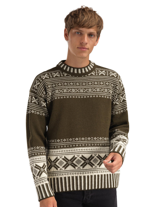 Dale of Norway Torridal Men's Sweater Army Green Off White