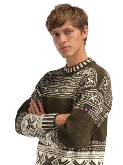 Dale of Norway Torridal Men's Sweater Army Green Off White