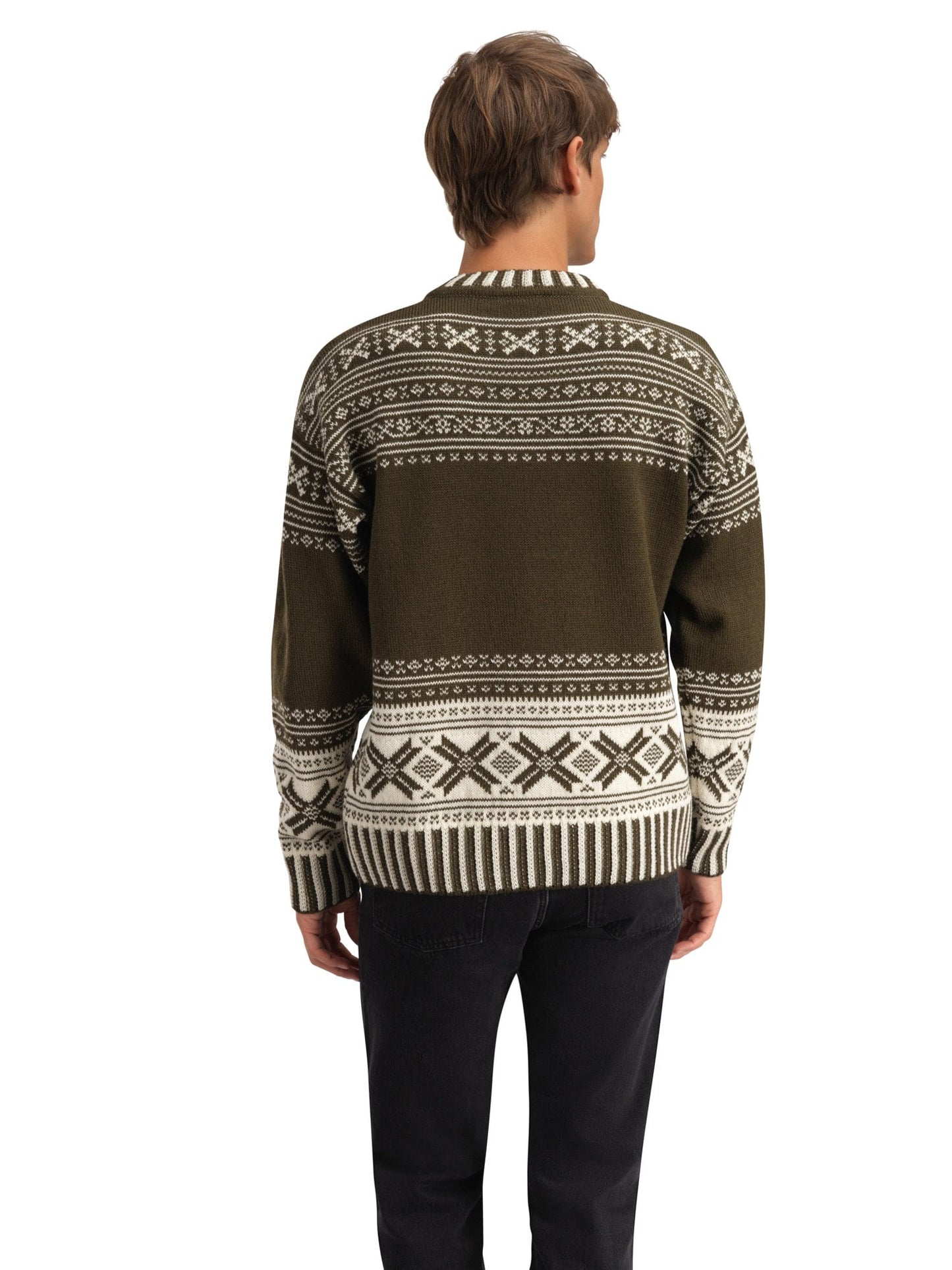 Dale of Norway Torridal Men's Sweater Army Green Off White