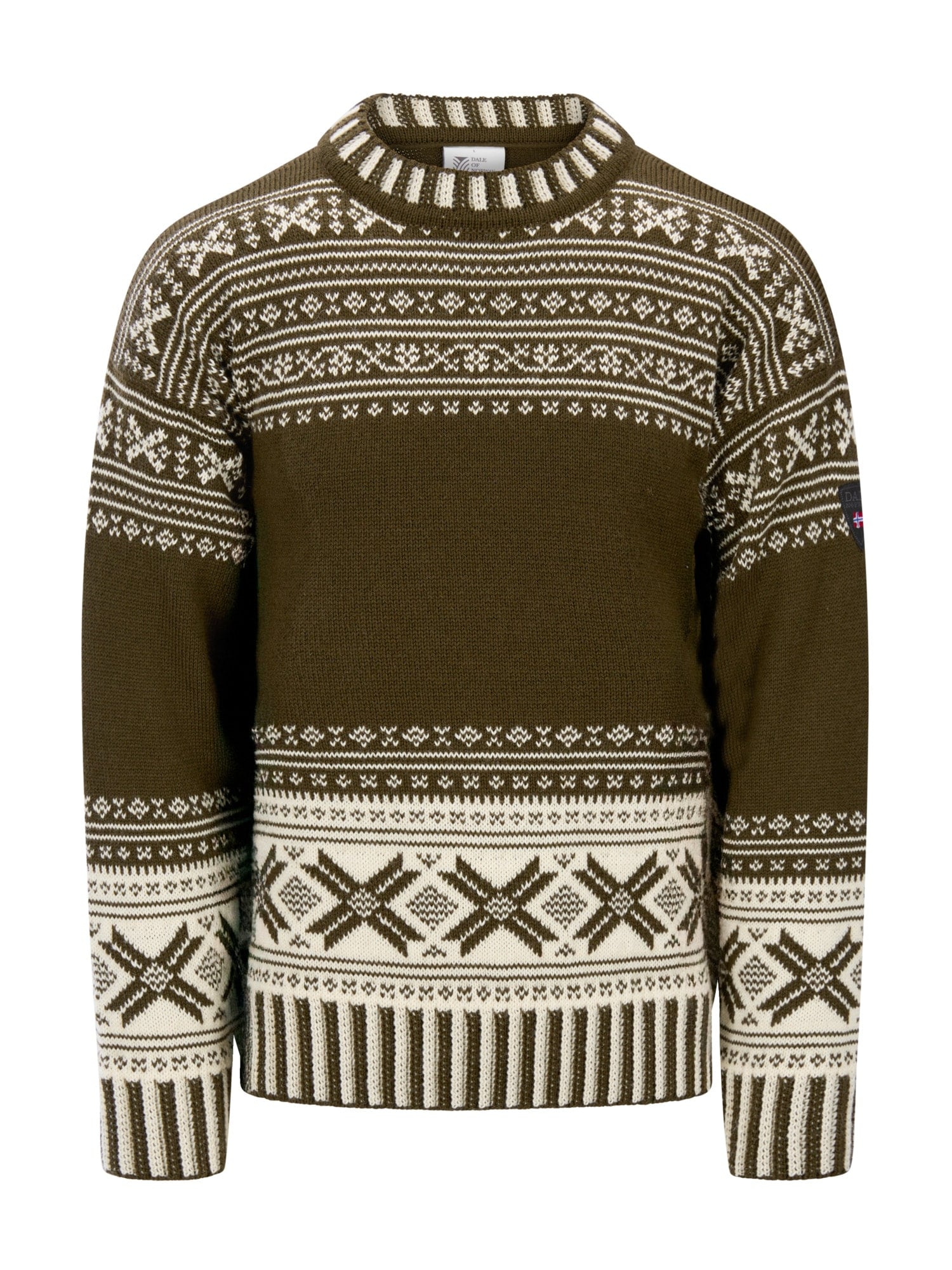 Dale of Norway Torridal Men's Sweater Army Green Off White