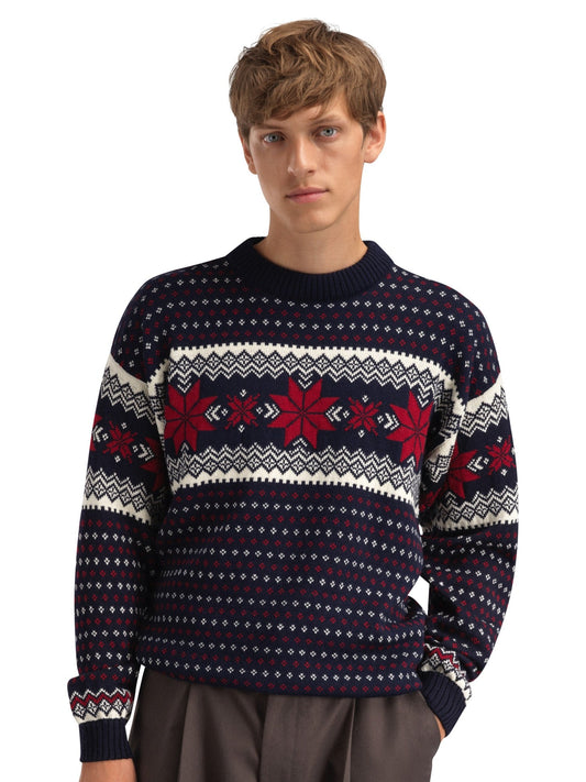 Dale of Norway Egersund Men's sweater Navy Off White Red Rose