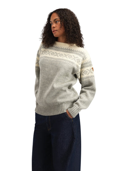 Dale of Norway Cortina 1956 Unisex Sweater - Norwegian Wool Light Charcoal Mel Off-white