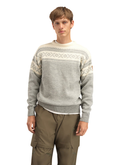 Dale of Norway Cortina 1956 Unisex Sweater - Norwegian Wool Light Charcoal Mel Off-white