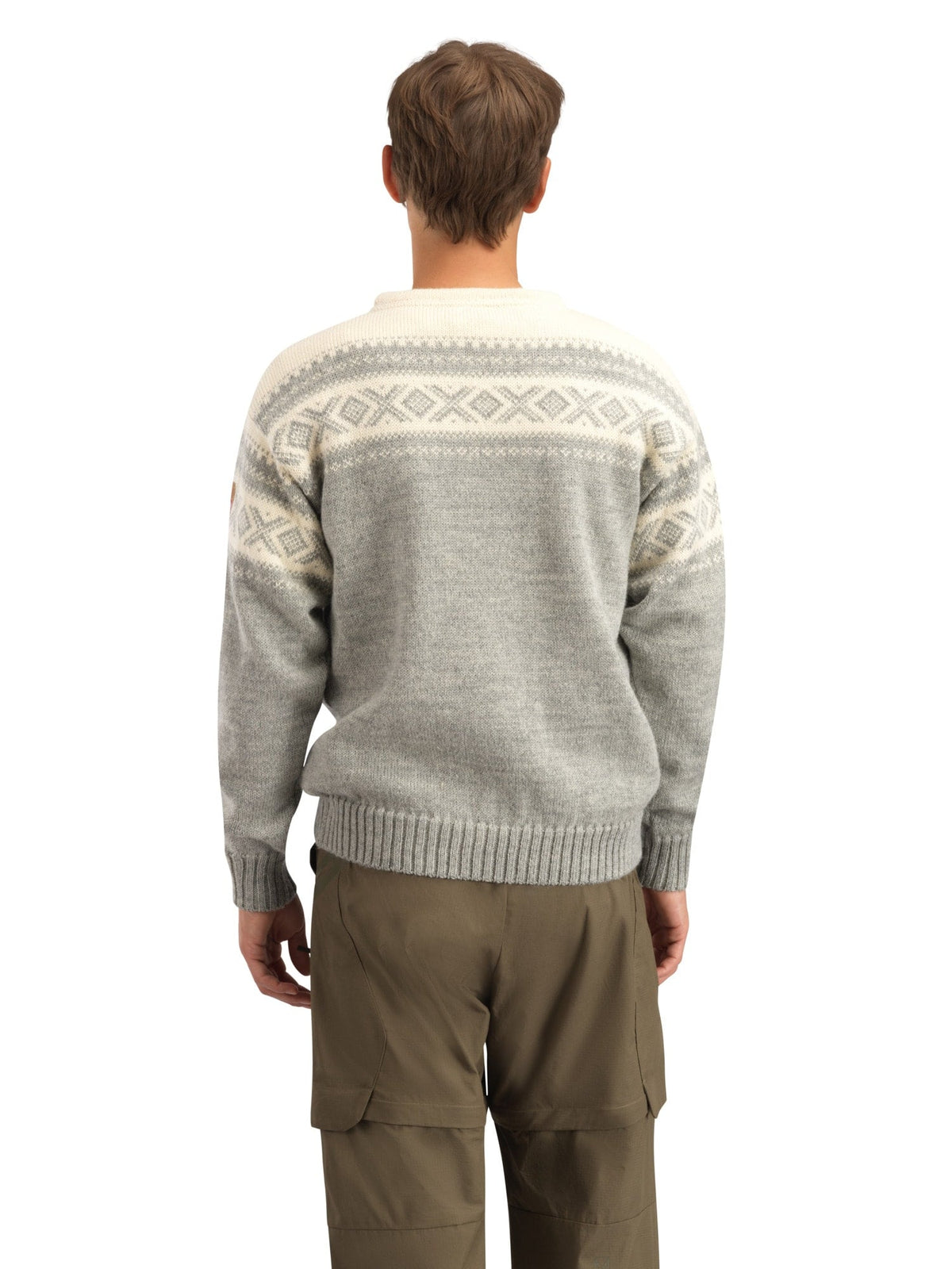 Dale of Norway Cortina 1956 Unisex Sweater - Norwegian Wool Light Charcoal Mel Off-white