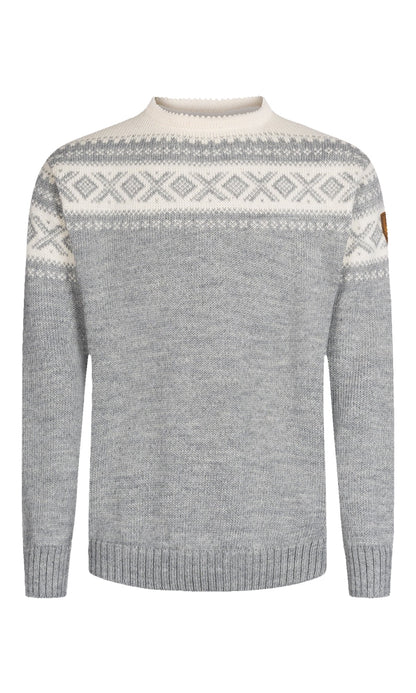 Dale of Norway Cortina 1956 Unisex Sweater - Norwegian Wool Light Charcoal Mel Off-white