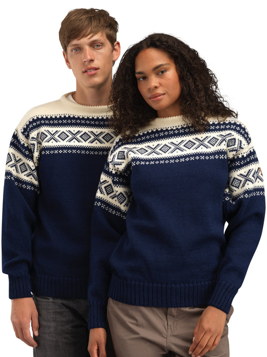 Dale of Norway Cortina 1956 Unisex Sweater - Norwegian Wool Navy Off-white