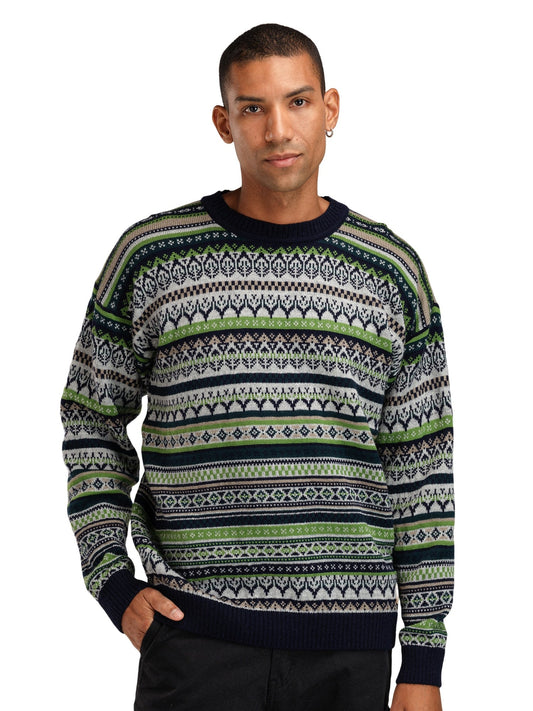 Dale of Norway Utsira Masc Sweater Marine Pinegreen Lightcharcoal
