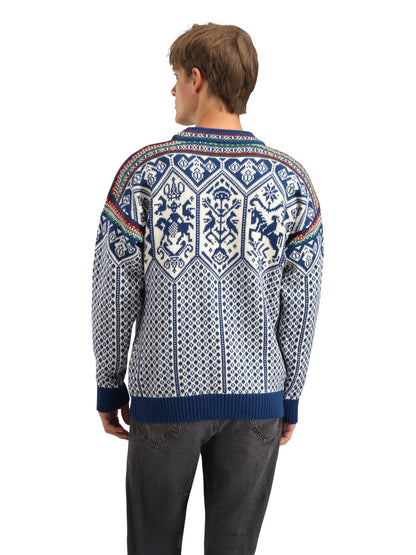 Dale of Norway 1994 Masculine Sweater Indigo Mustard Botttlegreen