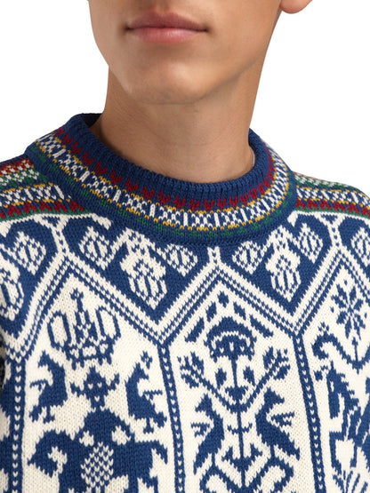 Dale of Norway 1994 Masculine Sweater Indigo Mustard Botttlegreen