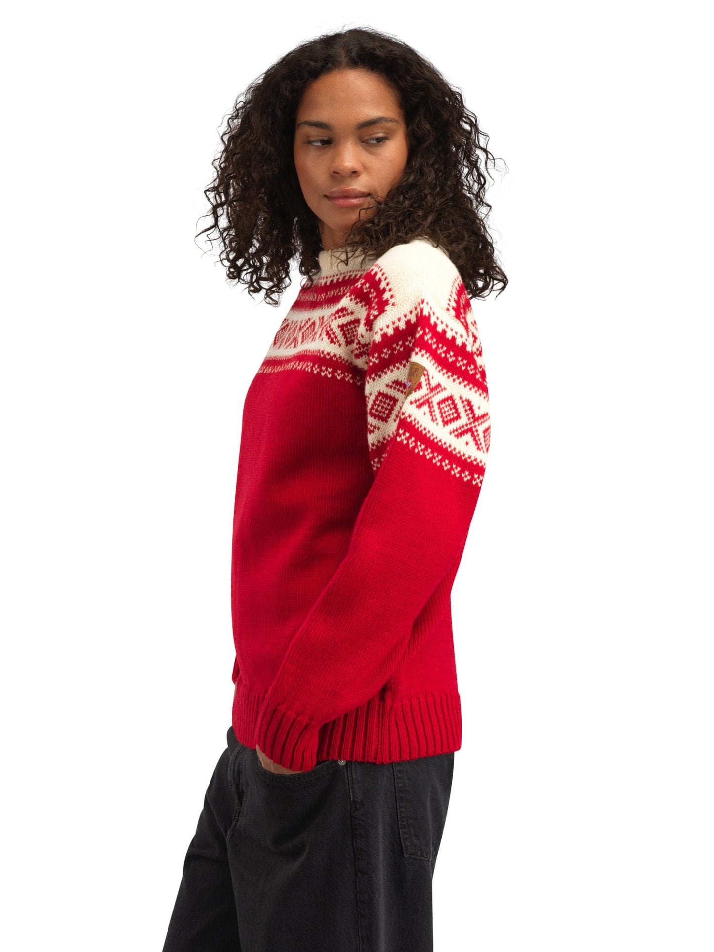 Dale of Norway Cortina 1956 Unisex Sweater - Norwegian Wool Raspberry Off-white