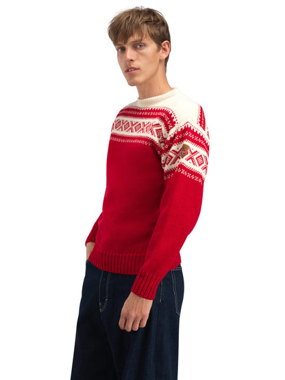 Dale of Norway Cortina 1956 Unisex Sweater - Norwegian Wool Raspberry Off-white