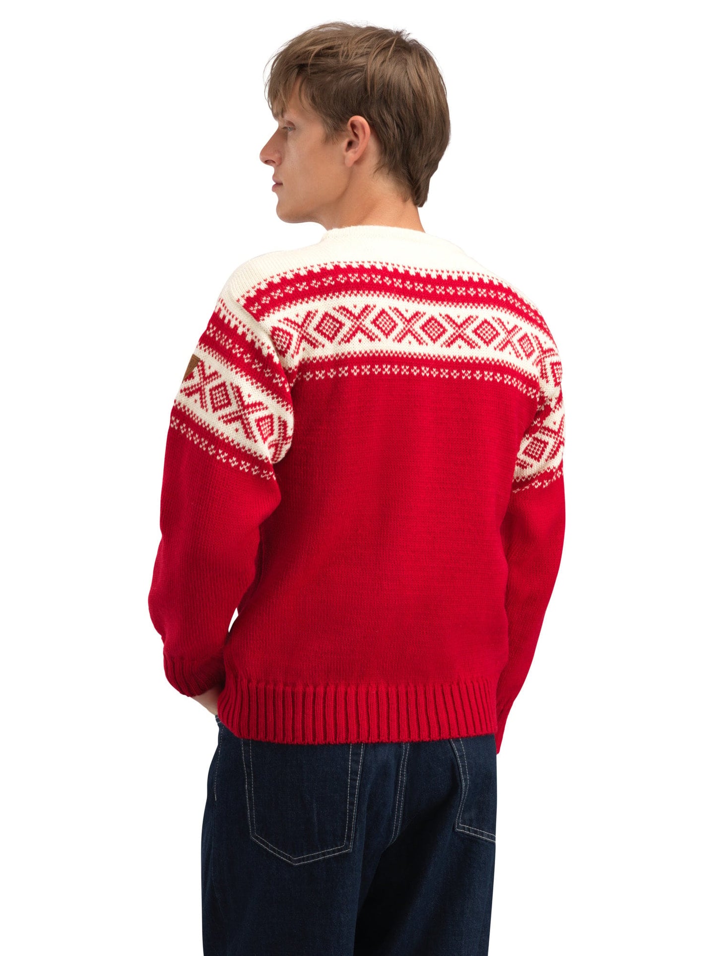 Dale of Norway Cortina 1956 Unisex Sweater - Norwegian Wool Raspberry Off-white