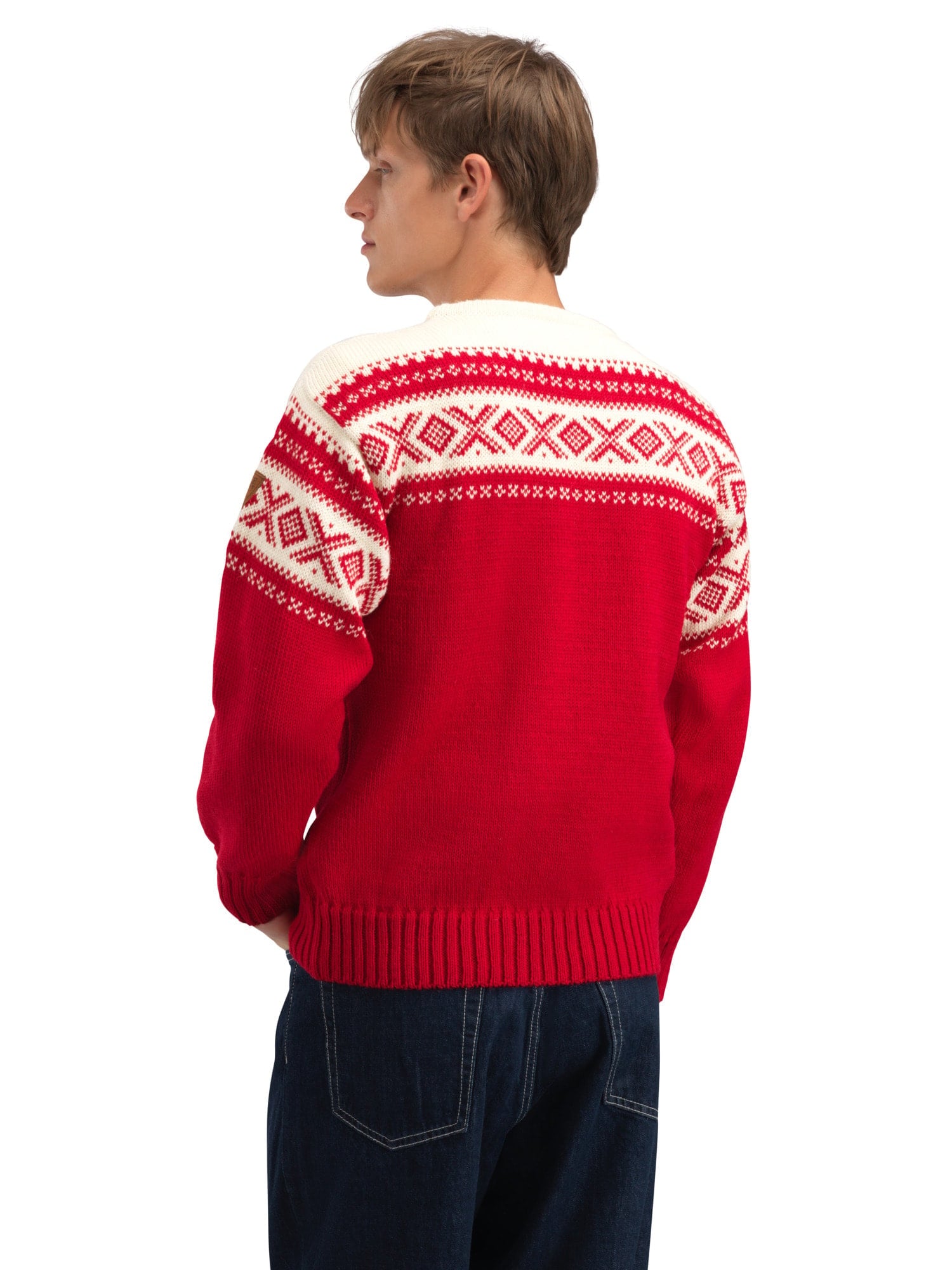 Dale of Norway Cortina 1956 Unisex Sweater - Norwegian Wool Raspberry Off-white