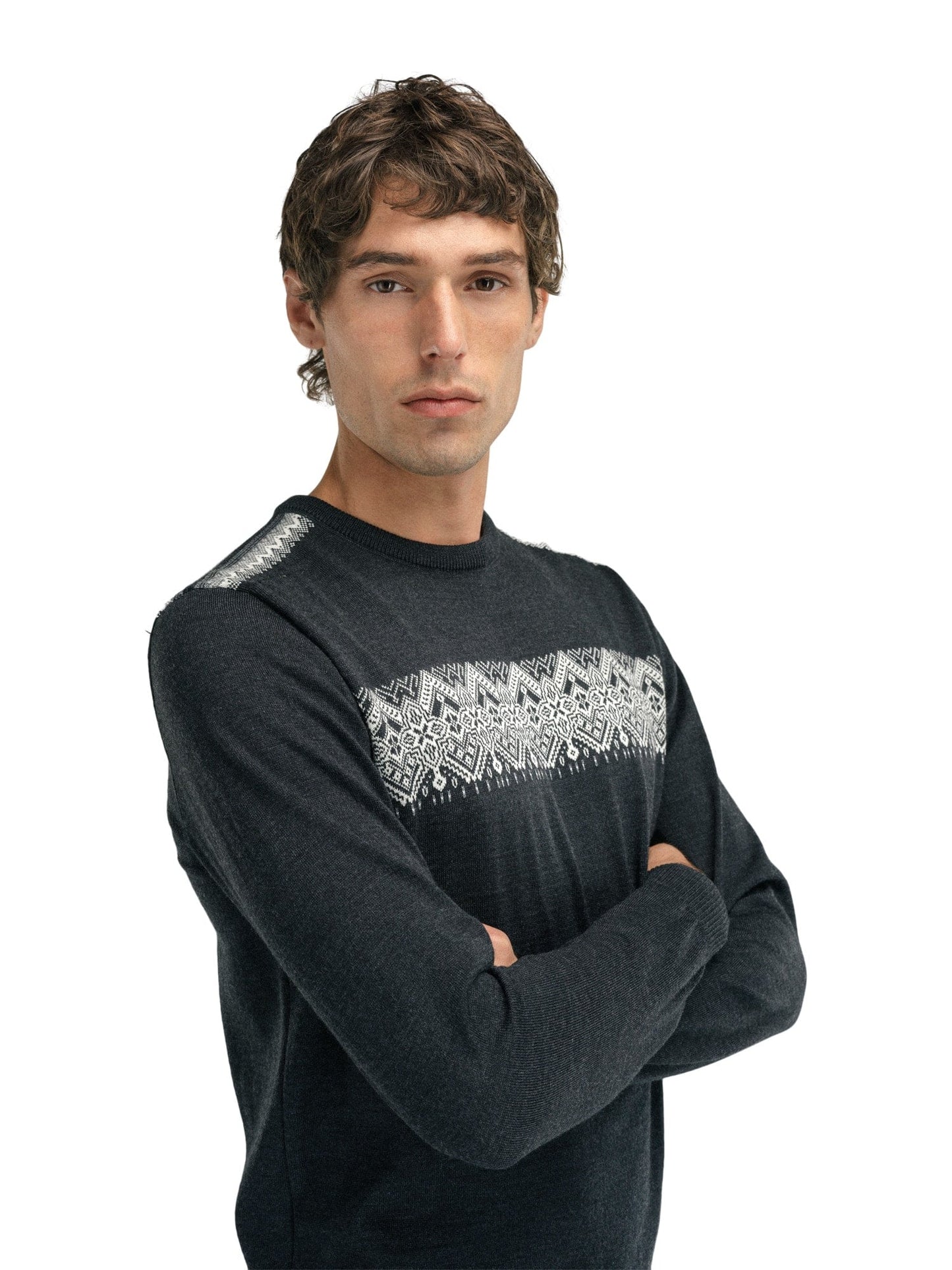 Dale of Norway Stenberg Masculine Sweater Dark Charcoal Offwhite