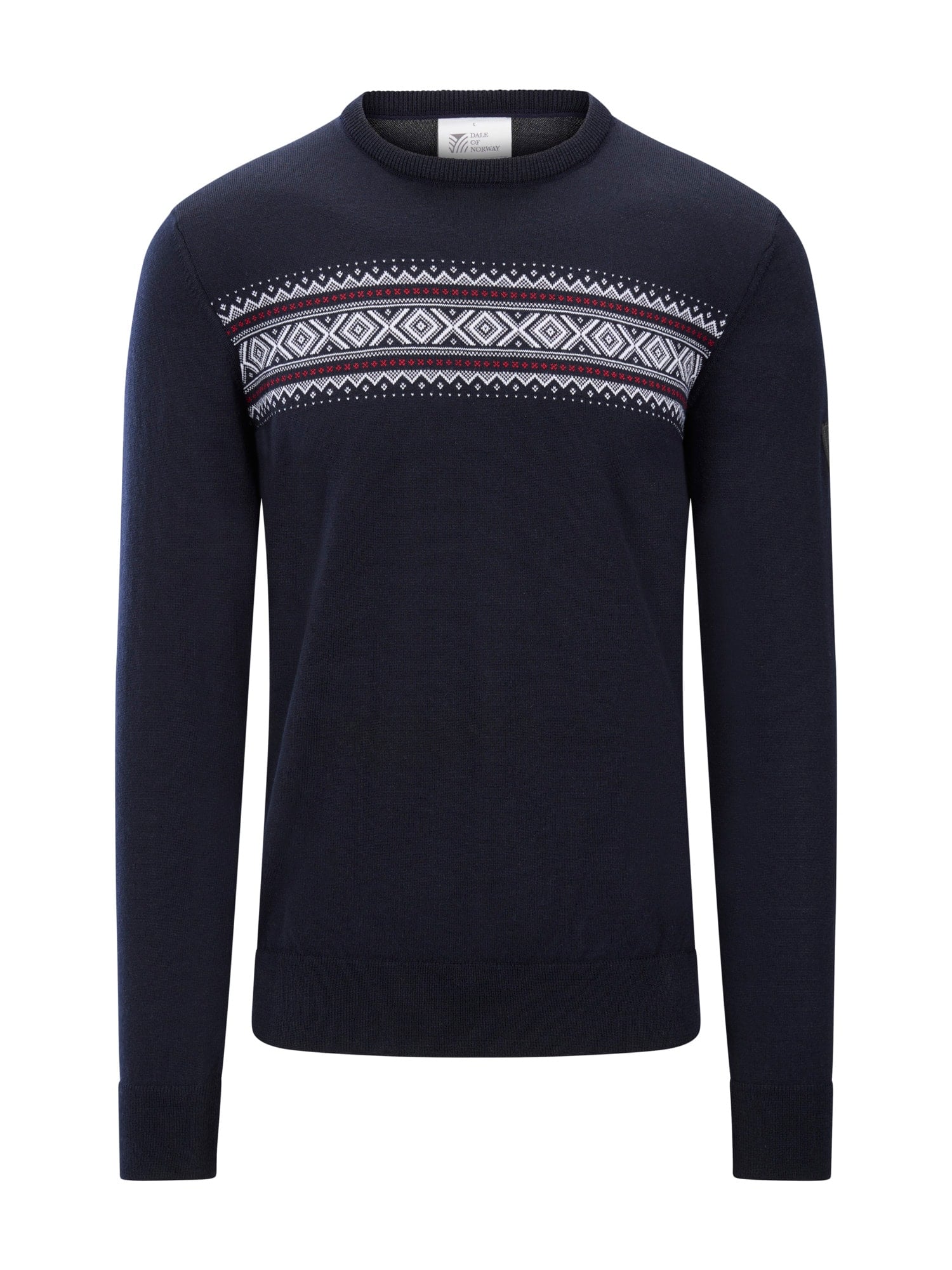 Dale of Norway Sverre Masc Sweater Dark Navy white raspberry