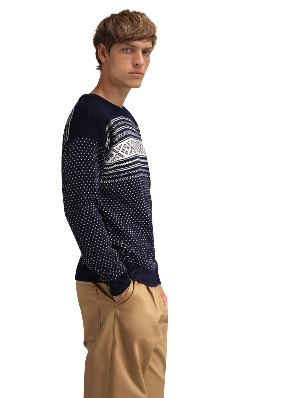 Dale of Norway Valløy masculine sweater Navy Offwhite