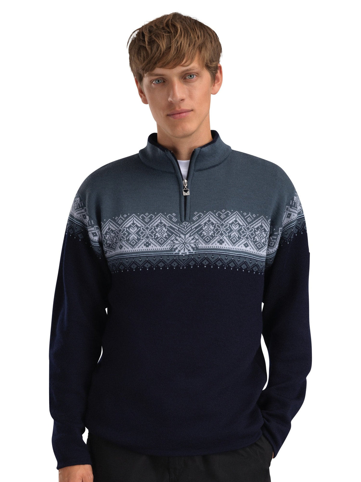 Dale of Norway Moritz Men's Sweater Navy Steel Ice Blue