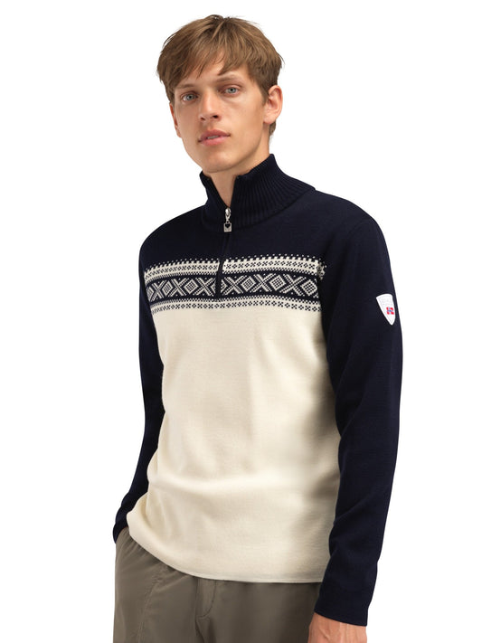 Dale of Norway Dalestølen men’s merino wool sweater Offwhite Navy