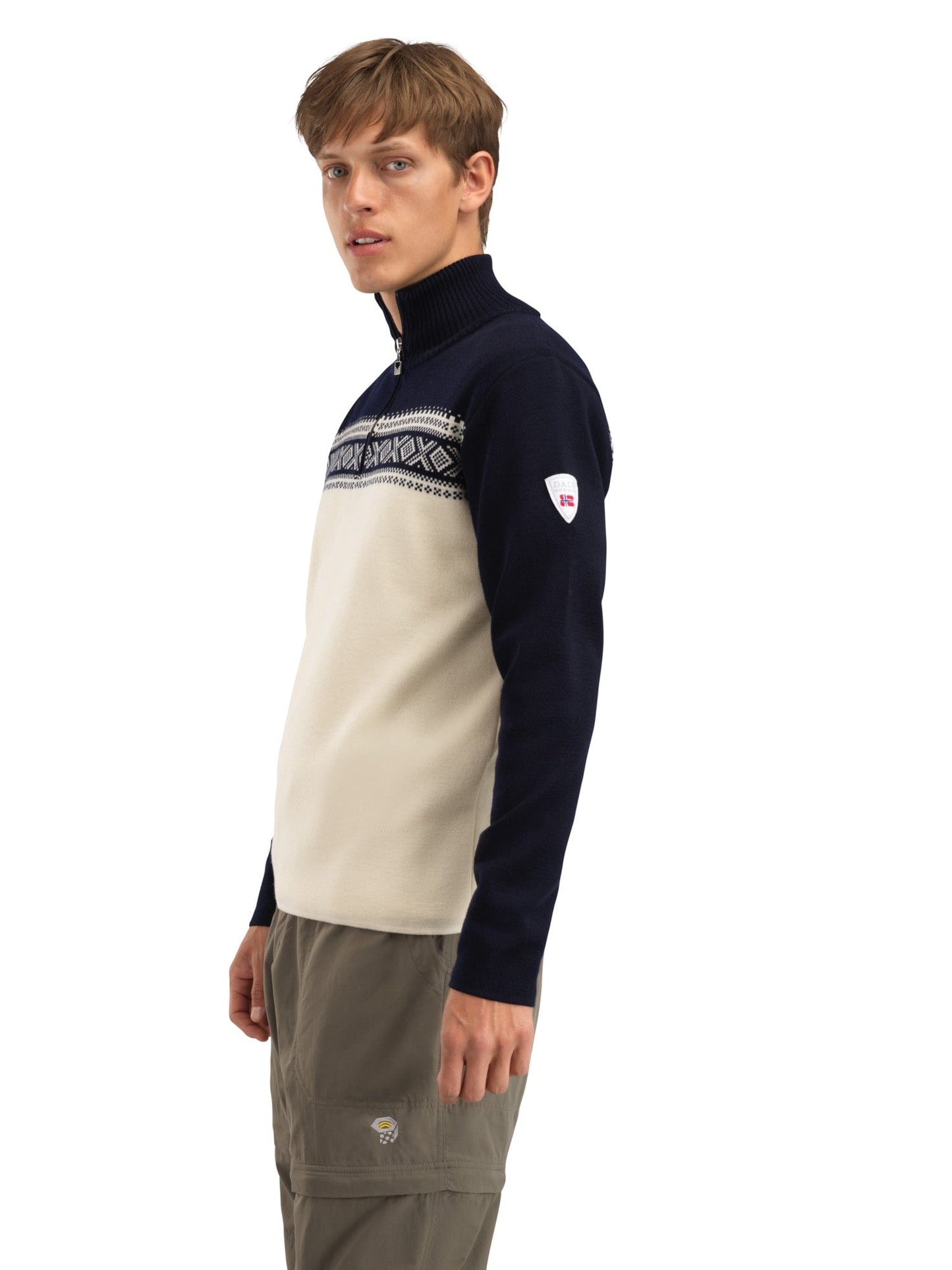 Dale of Norway Dalestølen men’s merino wool sweater Offwhite Navy