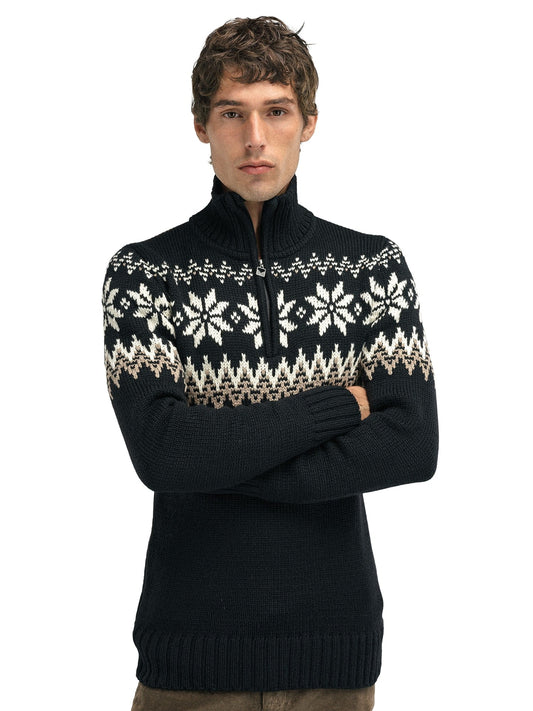 Dale of Norway Myking Masc Sweater Black Brown Offwhite