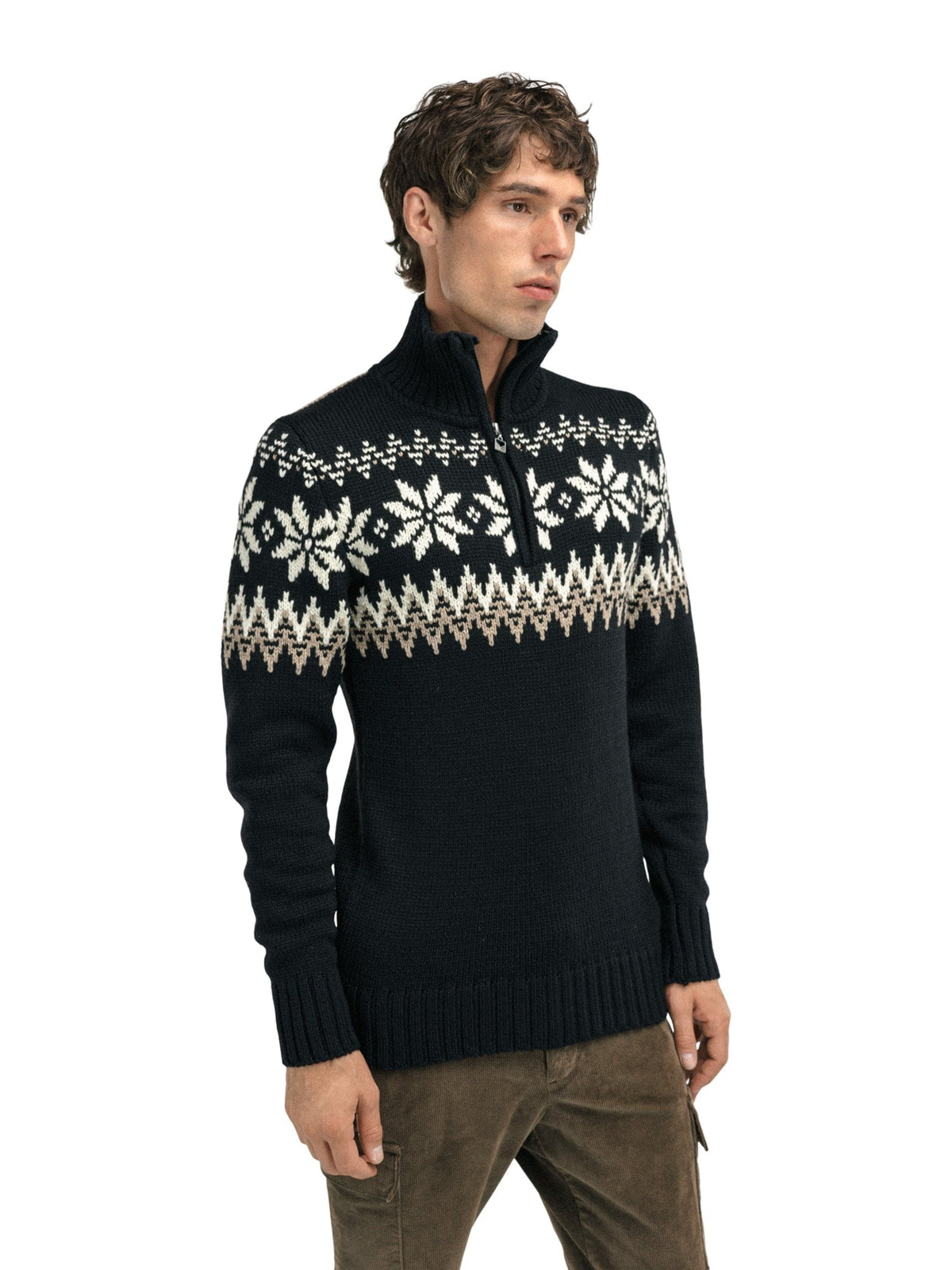 Dale of Norway Myking Masc Sweater Black Brown Offwhite