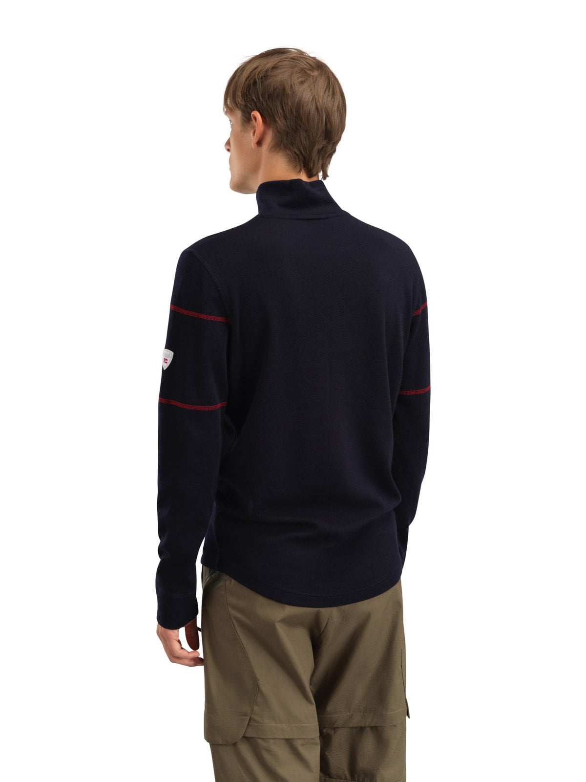 Dale of Norway Moritz Basic Men’s Sweater - Superfine Merino Navy White Raspberry