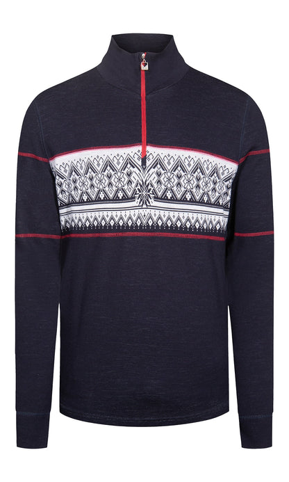 Dale of Norway Moritz Basic Men’s Sweater - Superfine Merino Navy White Raspberry