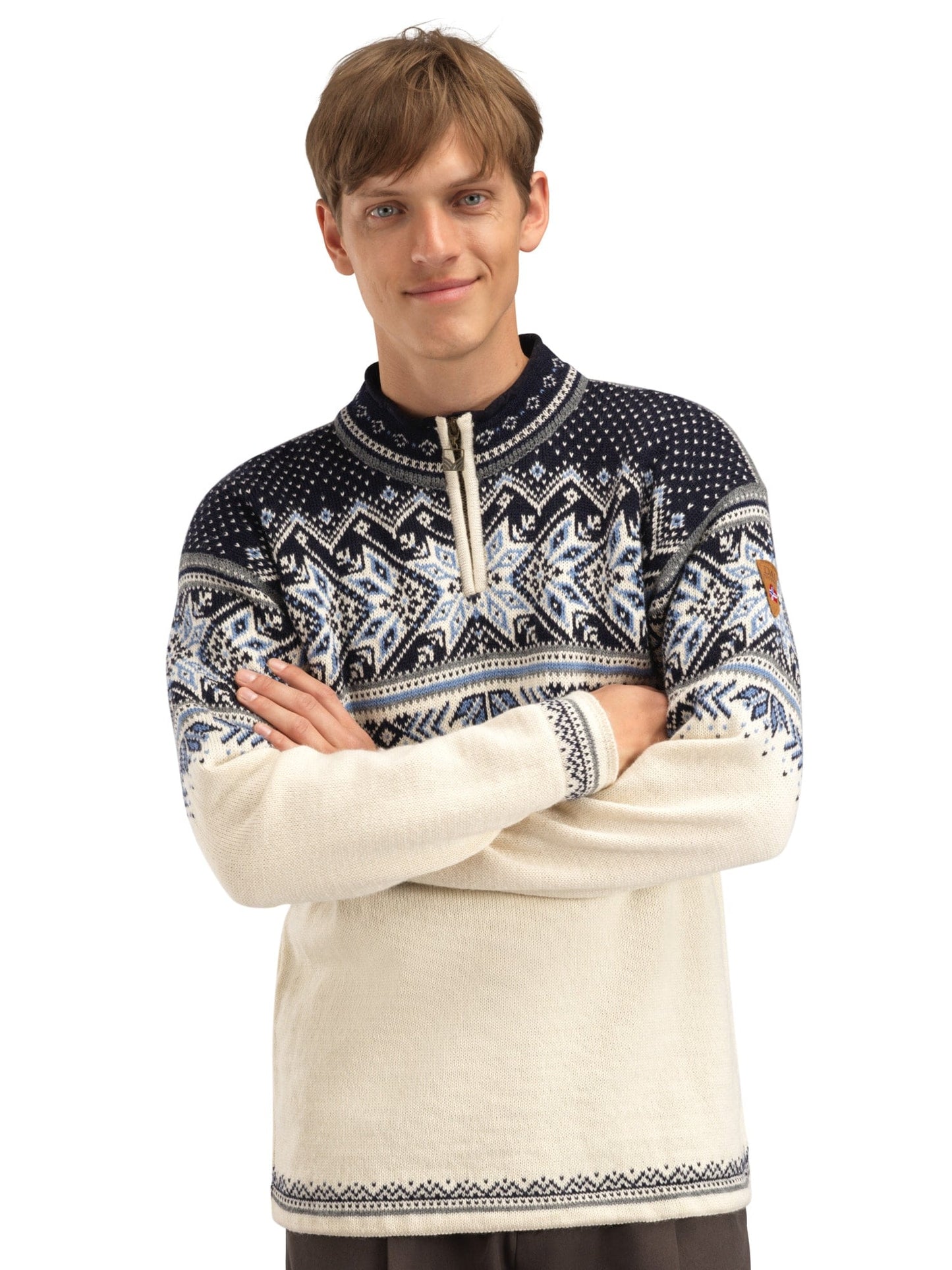 Dale of Norway Vail Masc Sweater Offwhite Smoke Midnightnavy
