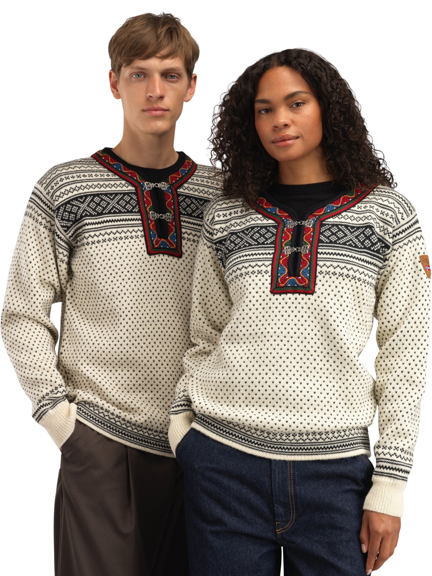 Dale of Norway Setesdal Unisex Sweater - Norwegian Wool OFFWHITE BLACK